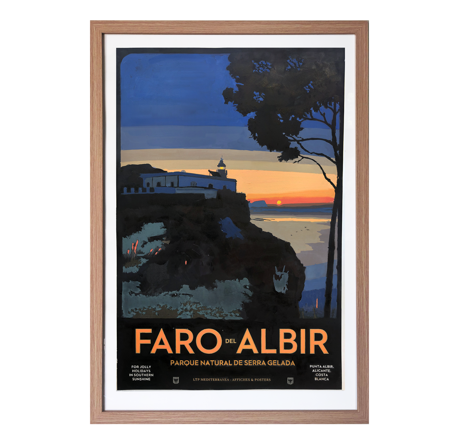 Travel poster. Oil on paper. FARO ALBIR ALTEA