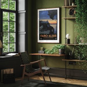 Travel poster. Oil on paper.