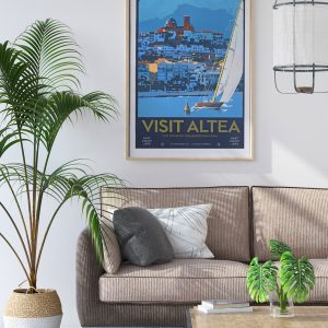 Travel poster. Oil on paper.